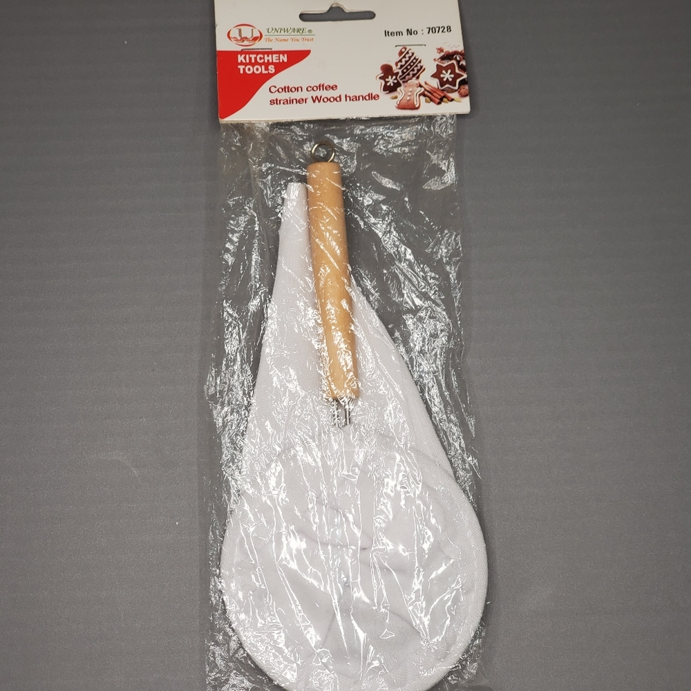 Uniware Cotton Coffee Strainer Wood Handle